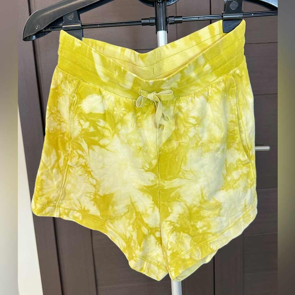 All in Motion Yellow Tie-Dye Athletic Shorts